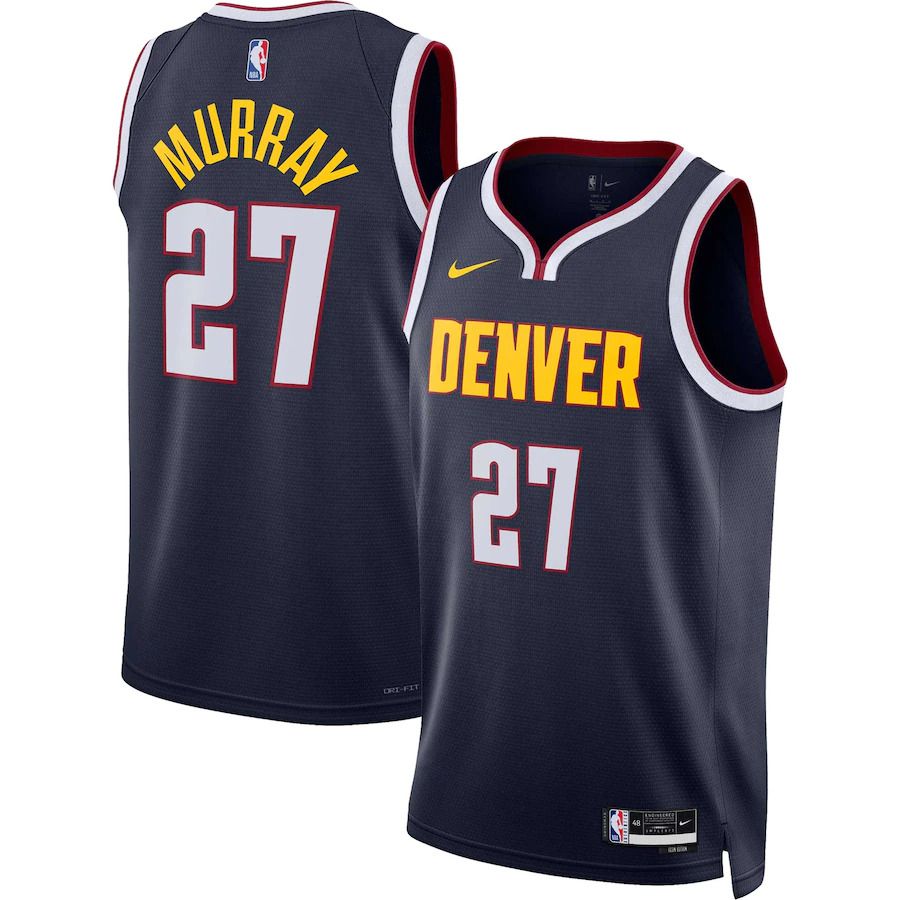 Men Denver Nuggets 27 Jamal Murray Nike Navy Icon Edition 2022-23 Swingman NBA Jersey